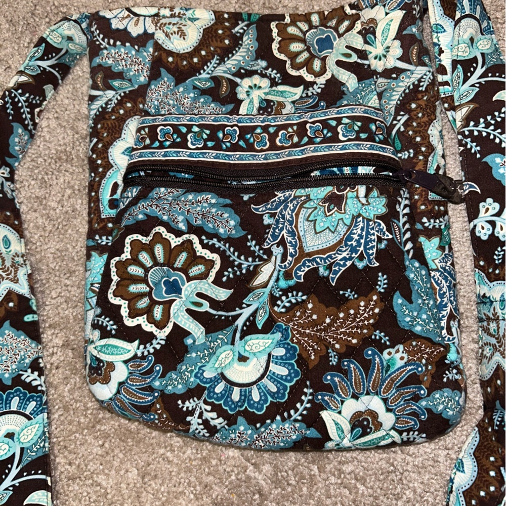 Brown and blue Vera Bradley cross body bag